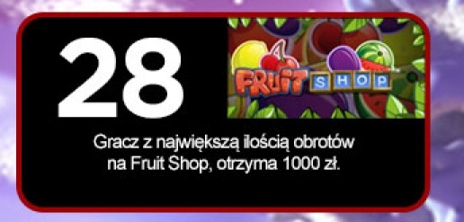 28 grudnia 1000 pln na slocie fruit shop w kasynie royal panda 1