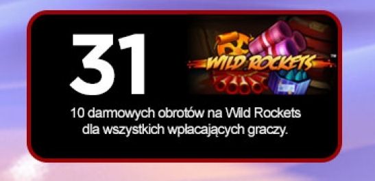 Sylwestrowe free spiny na slocie Wild Rockets w Royal Panda